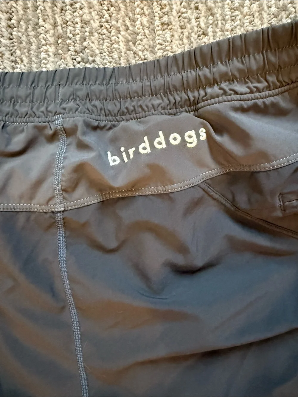 Birddogs Men’s Gray Performance Athletic Shorts Zip Pockets Size L